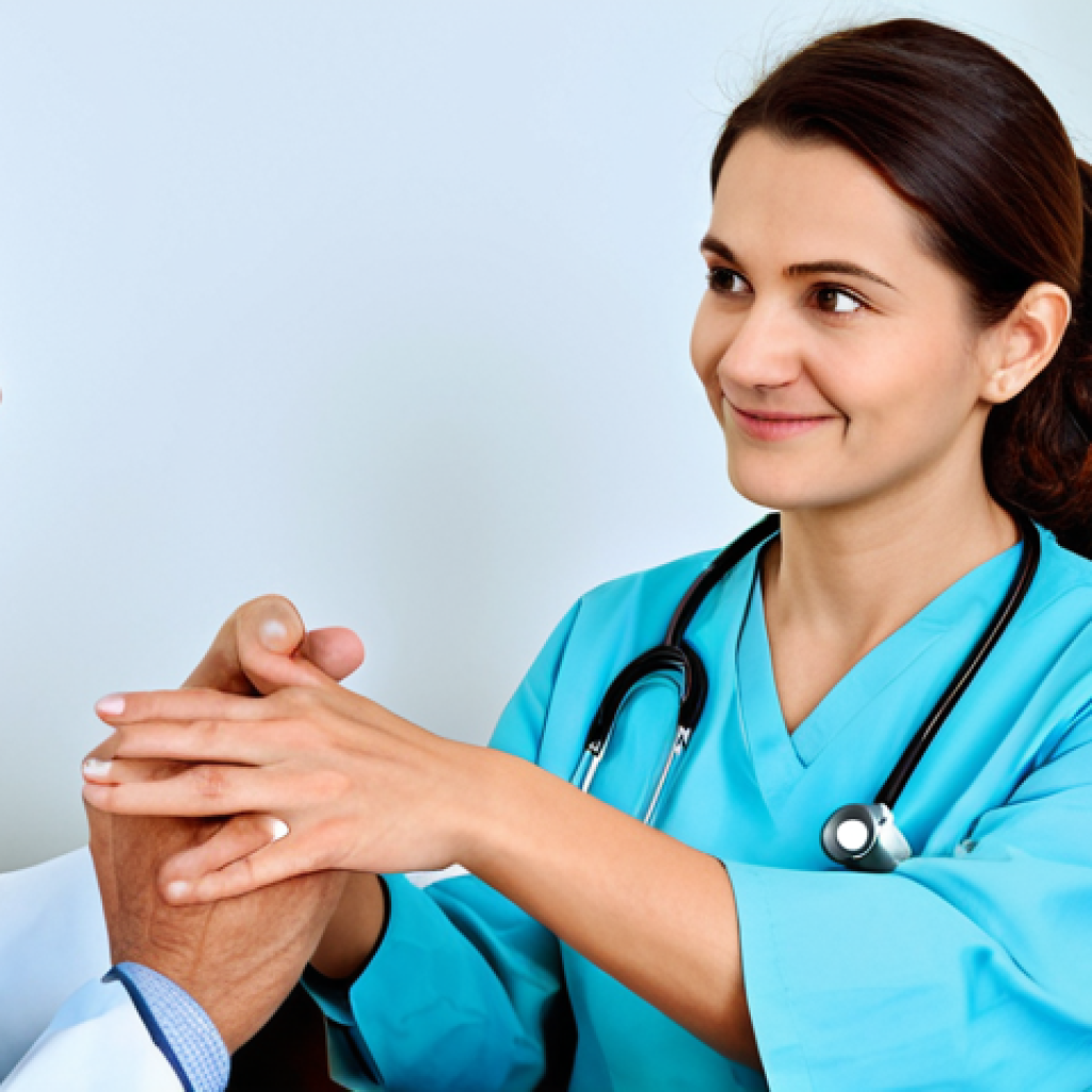 내러티브 의학의 성과 측정 방법 - Empathetic Doctor's Visit**

"A friendly doctor, fully clothed in professional attire, actively list...
