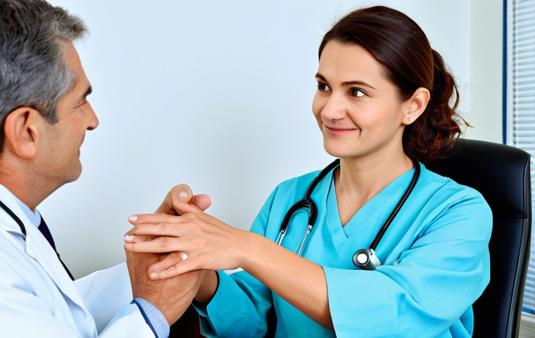 내러티브 의학의 성과 측정 방법 - Empathetic Doctor's Visit**

"A friendly doctor, fully clothed in professional attire, actively list...