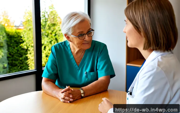 내러티브 의학의 다양한 적용 분야 - Photorealistic German family doctor consultation in a bright modern clinic, an elderly patient and p...